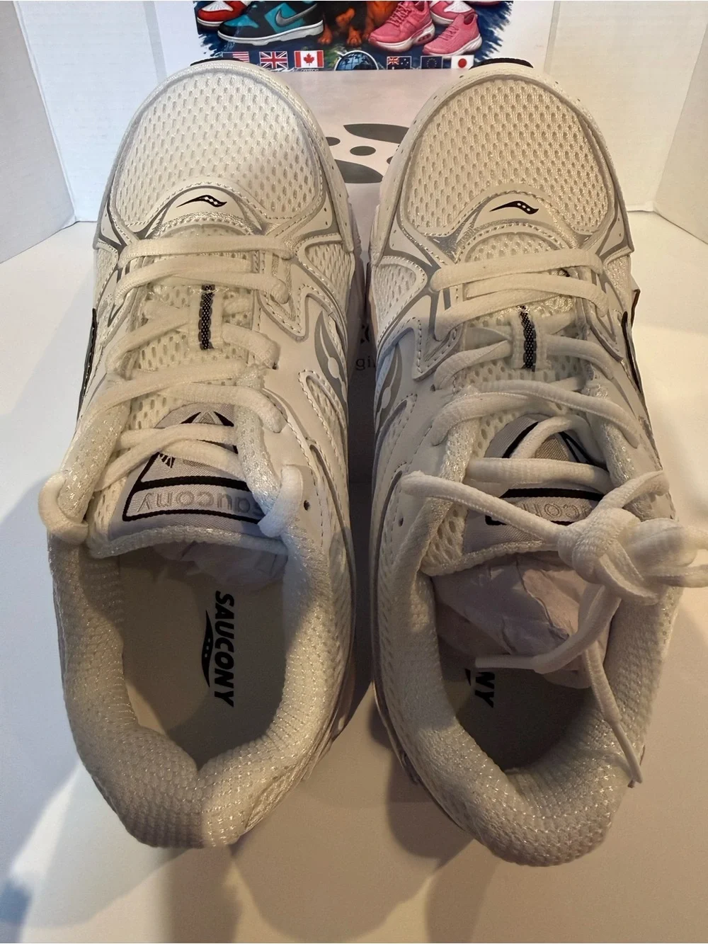 Saucony White Silver Men's/Kids Running Sneakers